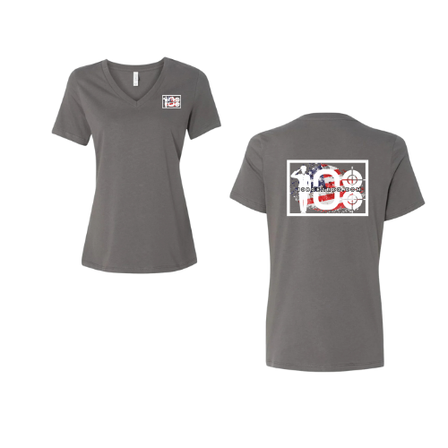 Women's Vneck 108 GearCo Tee - Asphalt